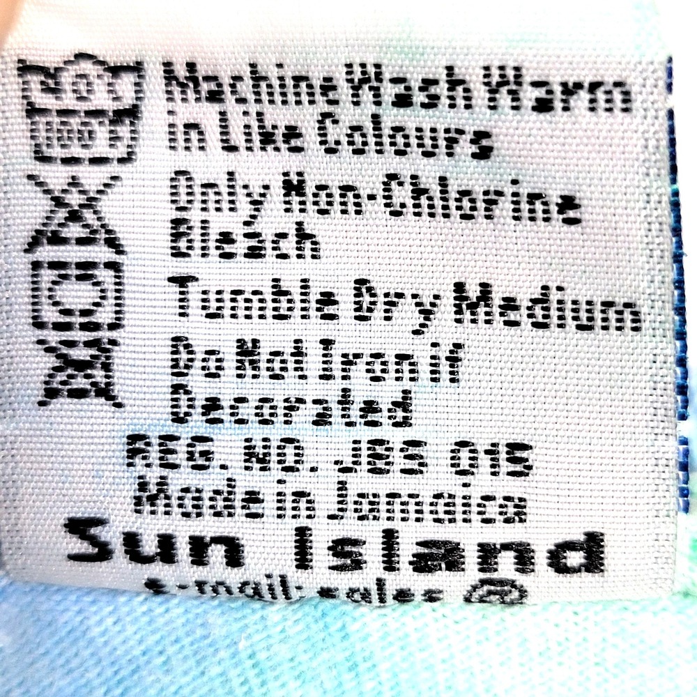 Vintage Sun Island Tie Dye T Shirt Mens L Cotton Spiral Jamaica Y2K - Picture 8 of 8
